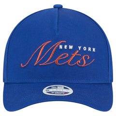 New York Mets Women's Metallic A-Frame 9FORTY Adjustable Hat - Royal | New Era