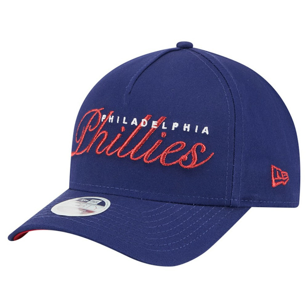 Philadelphia Phillies Women's Metallic A-Frame 9FORTY Adjustable Hat - Royal | New Era