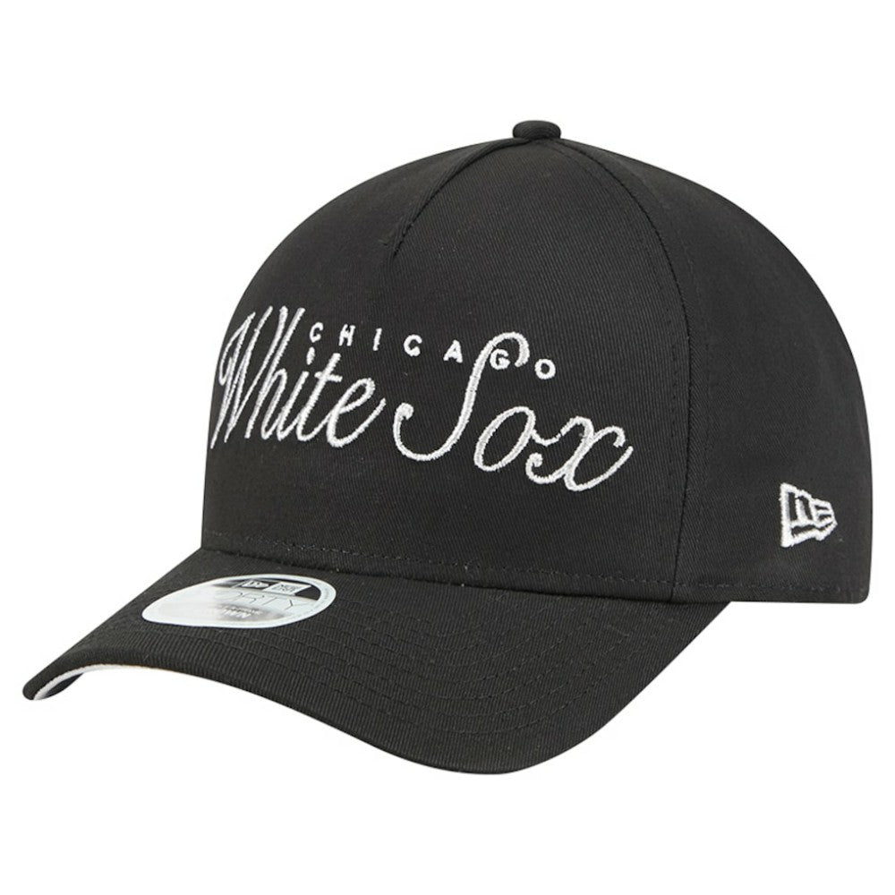 Chicago White Sox Women's Metallic A-Frame 9FORTY Adjustable Hat - Black | New Era
