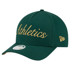Athletics Women's Metallic A-Frame 9FORTY Adjustable Hat - Green | New Era
