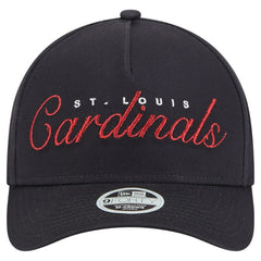 St. Louis Cardinals Women's Metallic A-Frame 9FORTY Adjustable Hat - Navy | New Era