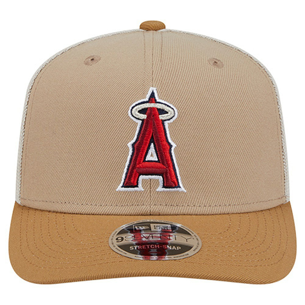 Los Angeles Angels 9SEVENTY Trucker Adjustable Hat - Stone | New Era