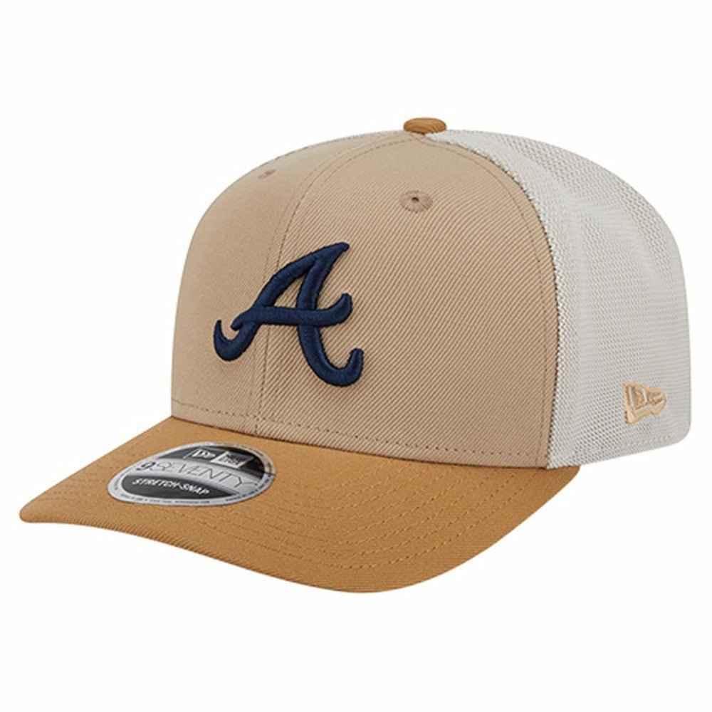 Atlanta Braves 9SEVENTY Trucker Adjustable Hat - Stone | New Era
