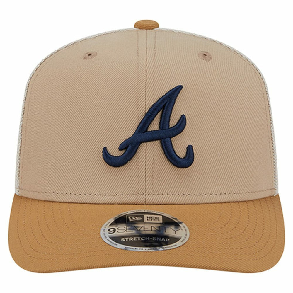 Atlanta Braves 9SEVENTY Trucker Adjustable Hat - Stone | New Era