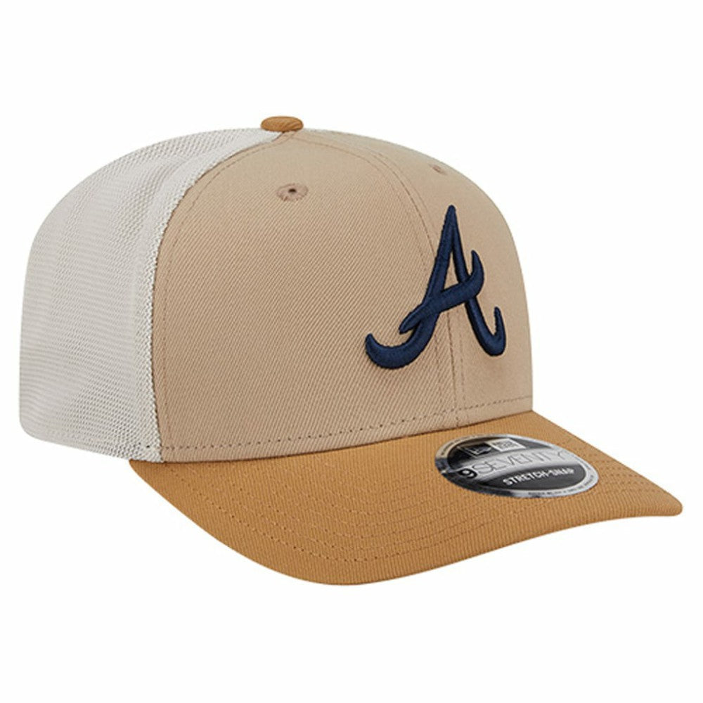Atlanta Braves 9SEVENTY Trucker Adjustable Hat - Stone | New Era