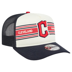 Cleveland Guardians Banner A-Frame 9FIFTY Trucker Snapback Hat - Cream/Navy | New Era