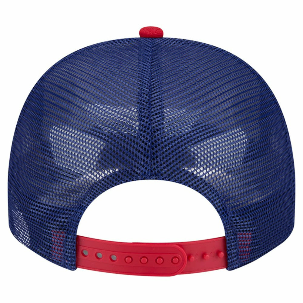 Texas Rangers Banner A-Frame 9FIFTY Trucker Snapback Hat - Cream/Royal | New Era