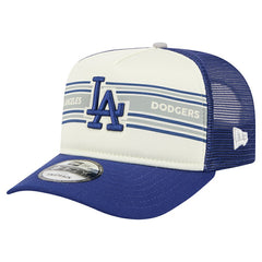 Los Angeles Dodgers Banner A-Frame 9FIFTY Trucker Snapback Hat - Cream/Royal | New Era