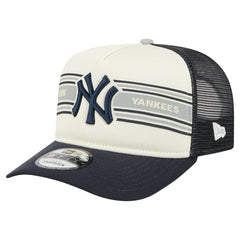 New York Yankees Banner A-Frame 9FIFTY Trucker Snapback Hat - Cream/Navy | New Era