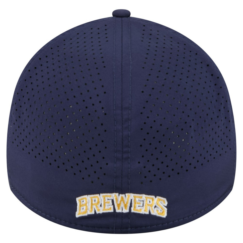 Milwaukee Brewers 39THIRTY A-Frame Perforated Flex Hat - Navy | New Era