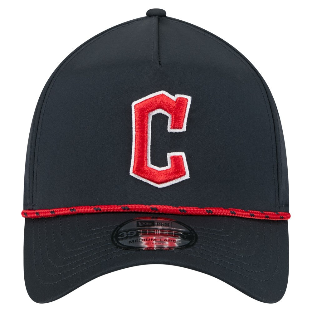 Cleveland Guardians 39THIRTY A-Frame Perforated Flex Hat - Navy | New Era