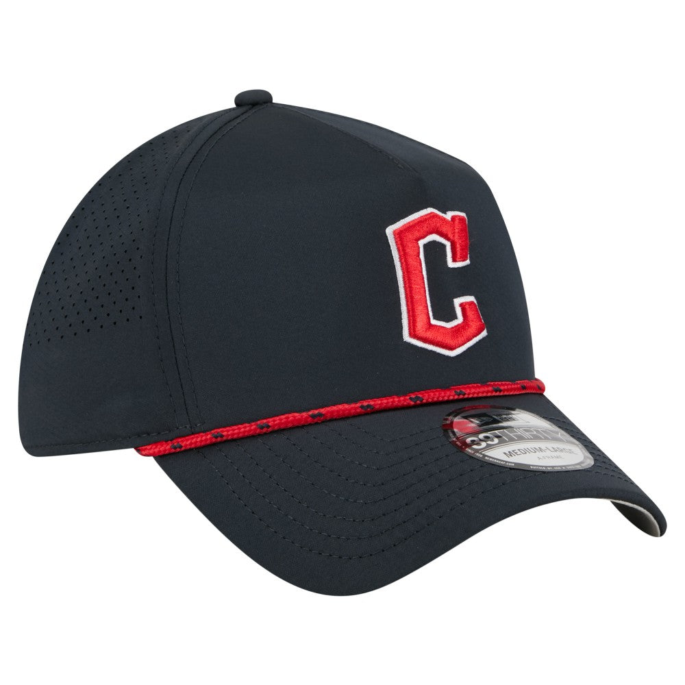 Cleveland Guardians 39THIRTY A-Frame Perforated Flex Hat - Navy | New Era
