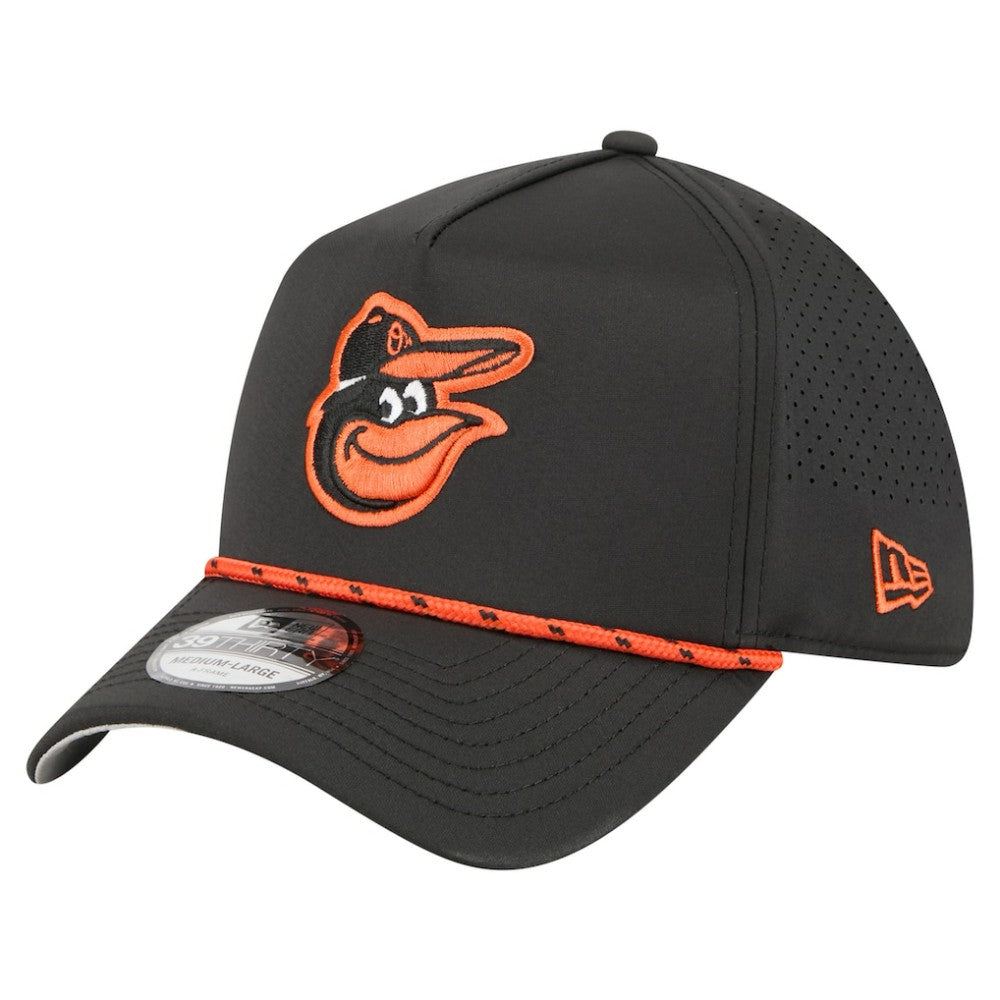 Baltimore Orioles 39THIRTY A-Frame Perforated Flex Hat - Black | New Era
