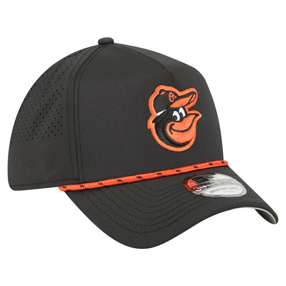 Baltimore Orioles 39THIRTY A-Frame Perforated Flex Hat - Black | New Era