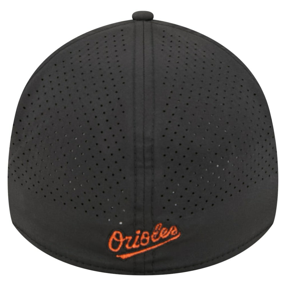 Baltimore Orioles 39THIRTY A-Frame Perforated Flex Hat - Black | New Era