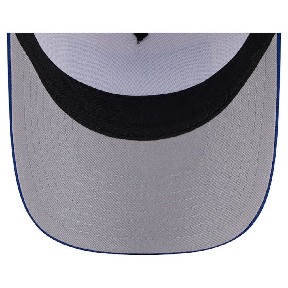 New York Mets Text A-Frame Trucker 9FORTY Hat - Stone/Royal | New Era