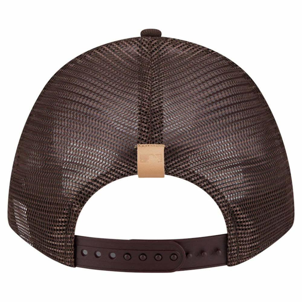 San Diego Padres Text A-Frame Trucker 9FORTY Hat - Stone/Brown | New Era