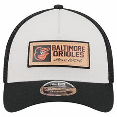 Baltimore Orioles Text A-Frame Trucker 9FORTY Hat - Stone/Black | New Era