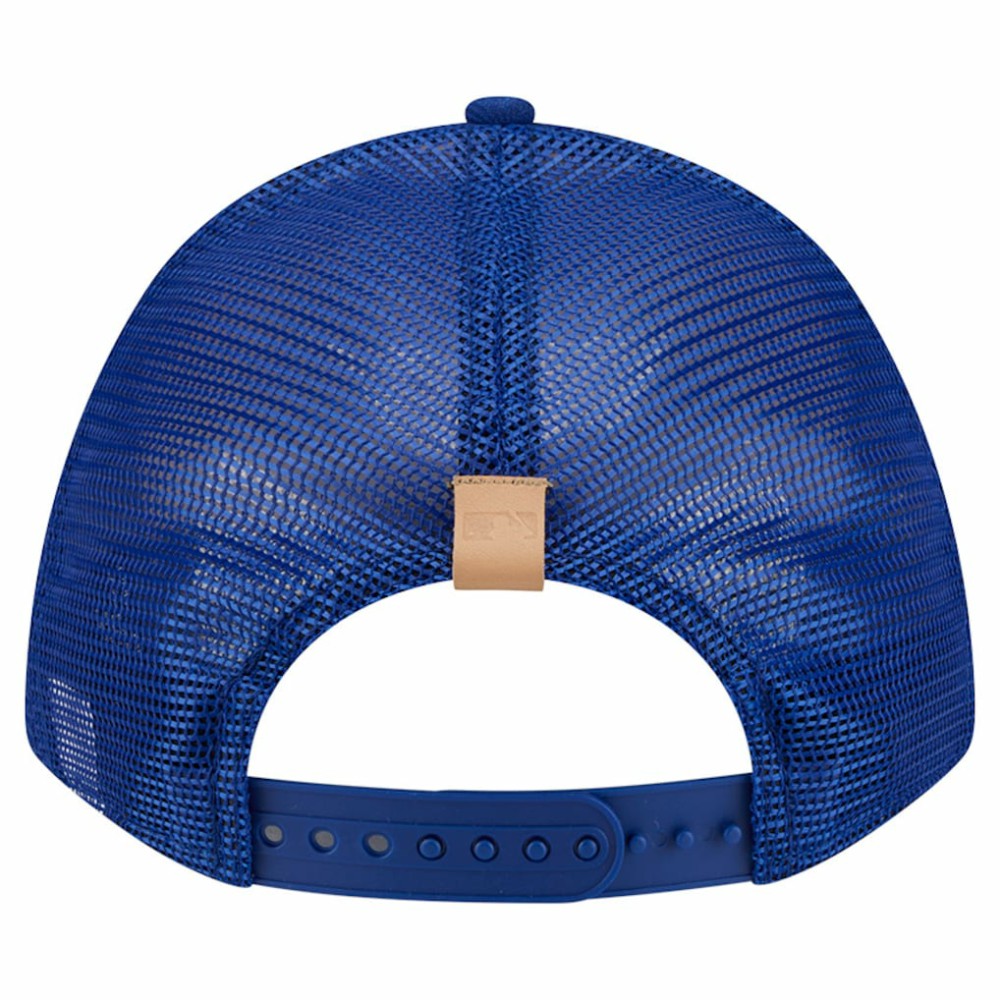 Chicago Cubs Text A-Frame Trucker 9FORTY Hat - Stone/Royal | New Era
