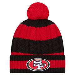 San Francisco 49ers New Era Women's Braided Cuffed Knit Hat with Pom - Scarlet discount
