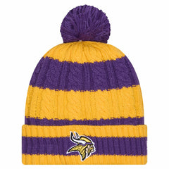 Minnesota Vikings New Era Women's Braided Cuffed Knit Hat with Pom - Purple cheap