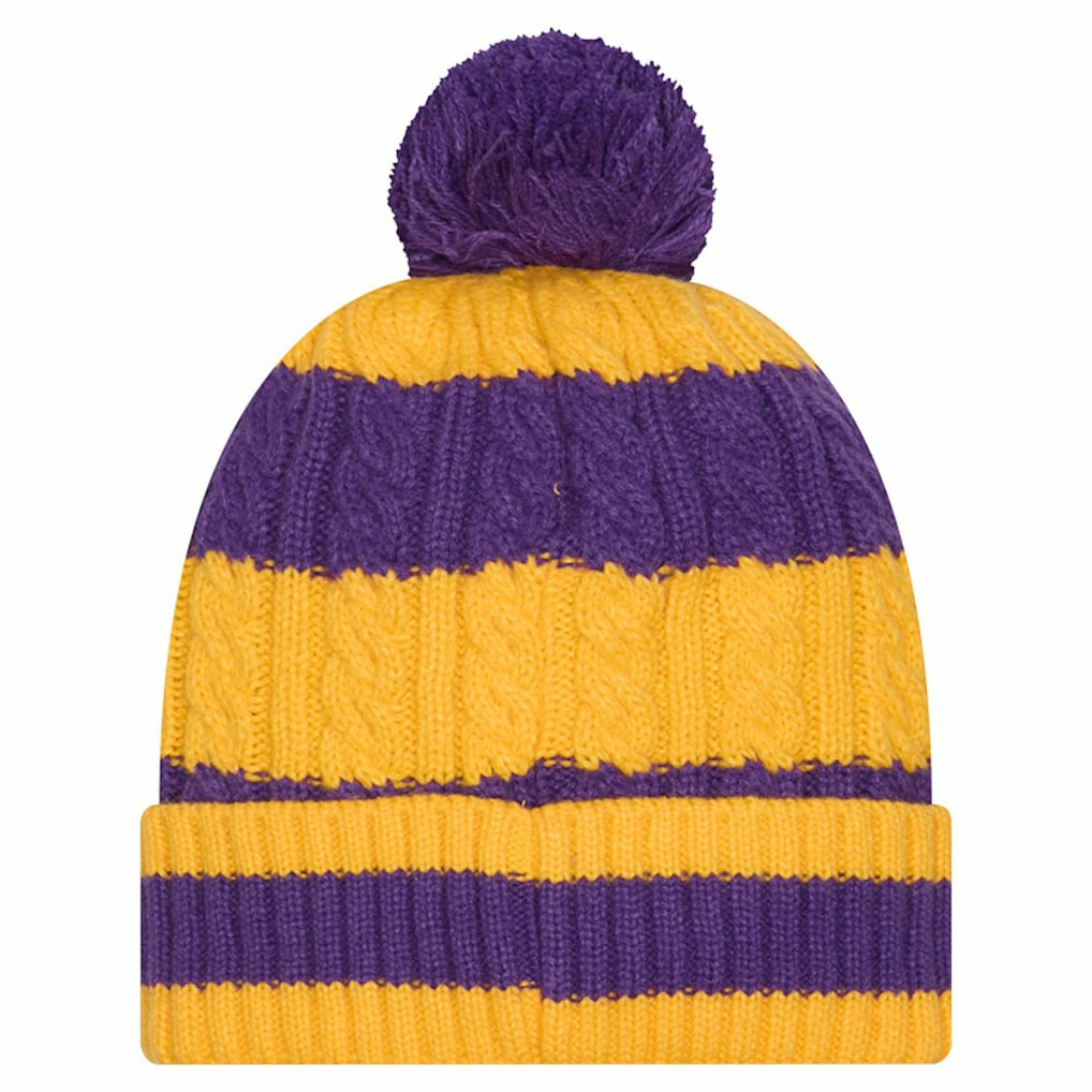 Minnesota Vikings New Era Women's Braided Cuffed Knit Hat with Pom - Purple cheap