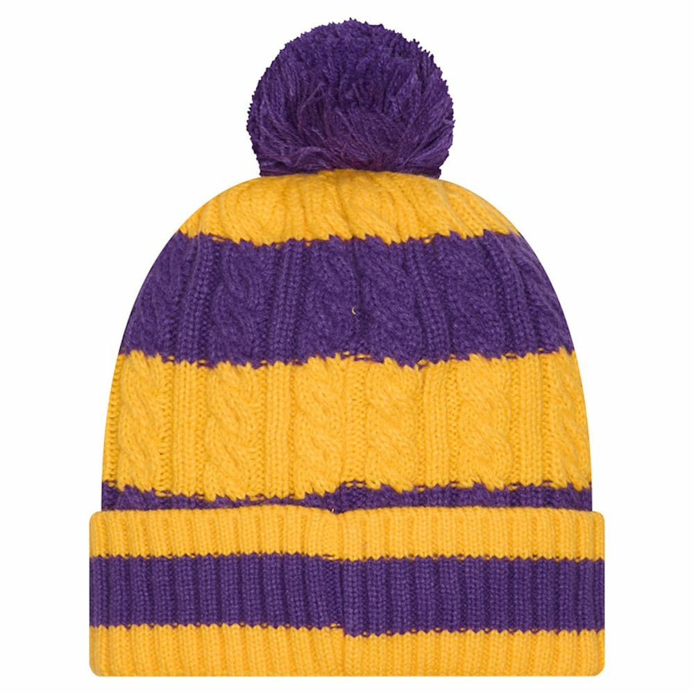 Minnesota Vikings New Era Women's Braided Cuffed Knit Hat with Pom - Purple cheap