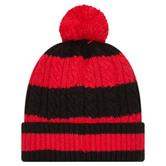 Kansas City Chiefs New Era Women's Braided Cuffed Knit Hat with Pom - Red for sale