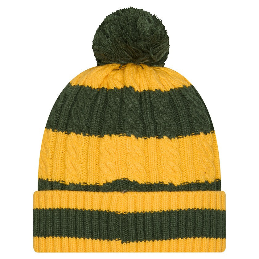 Green Bay Packers New Era Women's Braided Cuffed Knit Hat with Pom - Green cheap