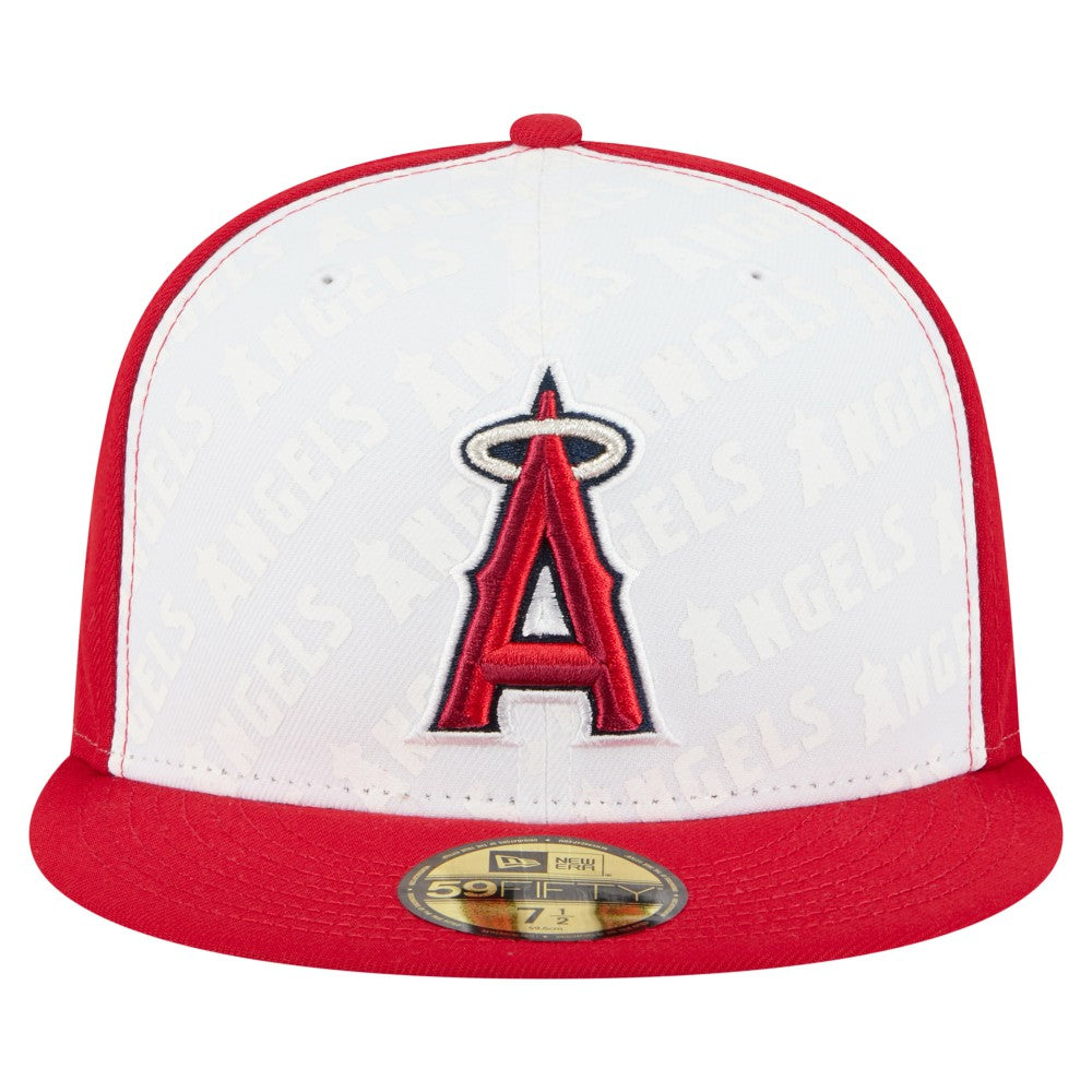 Los Angeles Angels Repeat 59FIFTY Fitted Hat - White/Red | New Era