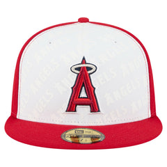 Los Angeles Angels Repeat 59FIFTY Fitted Hat - White/Red | New Era