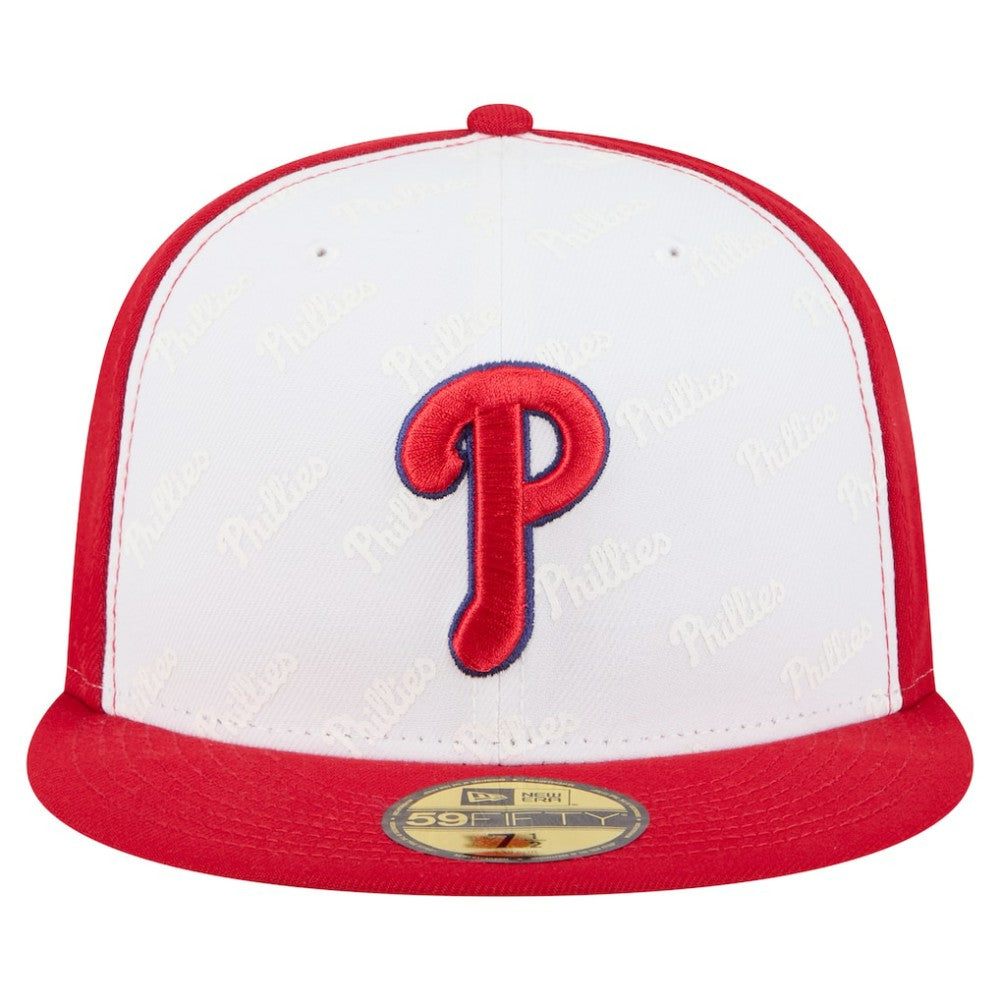 Philadelphia Phillies Repeat 59FIFTY Fitted Hat - White/Red | New Era