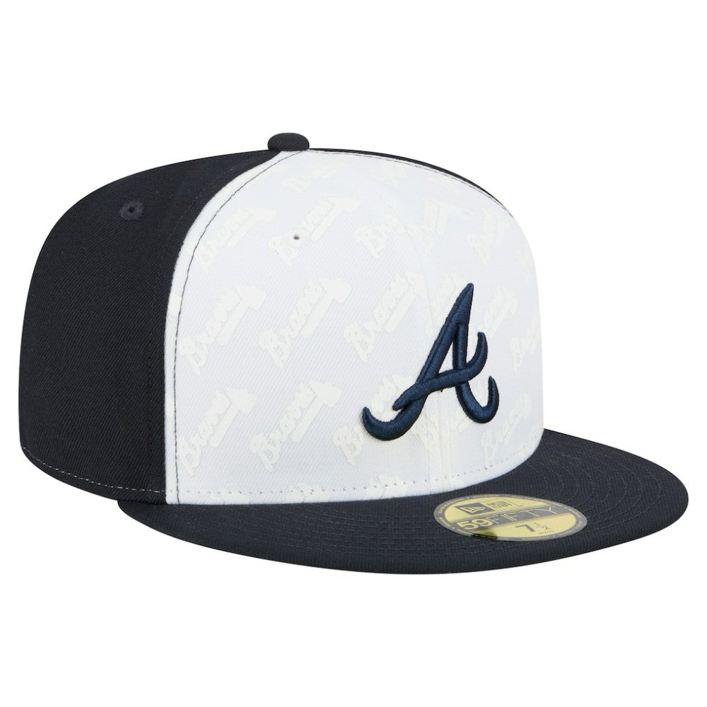 Atlanta Braves Repeat 59FIFTY Fitted Hat - White/Navy | New Era