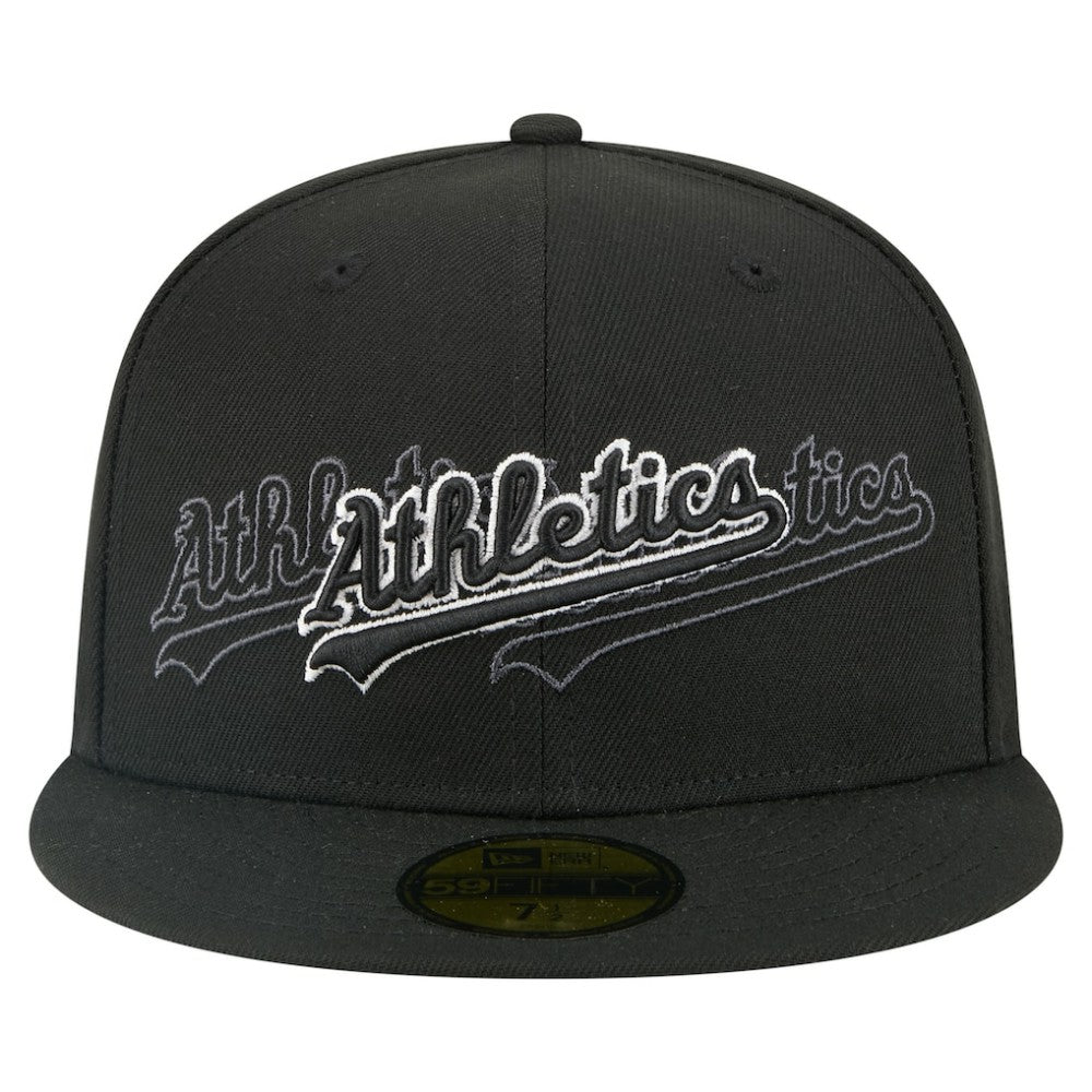 Athletics Tri-Hit 59FIFTY Fitted Hat - Black | New Era