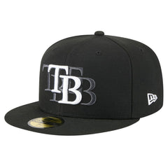 Tampa Bay Rays Tri-Hit 59FIFTY Fitted Hat - Black | New Era