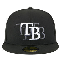 Tampa Bay Rays Tri-Hit 59FIFTY Fitted Hat - Black | New Era