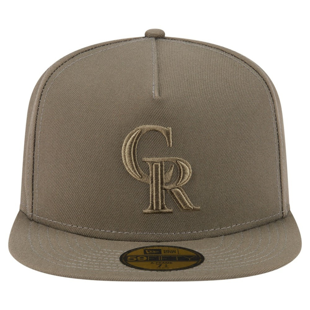 Colorado Rockies Color Pack A-Frame 59FIFTY Fitted Hat - Olive | New Era