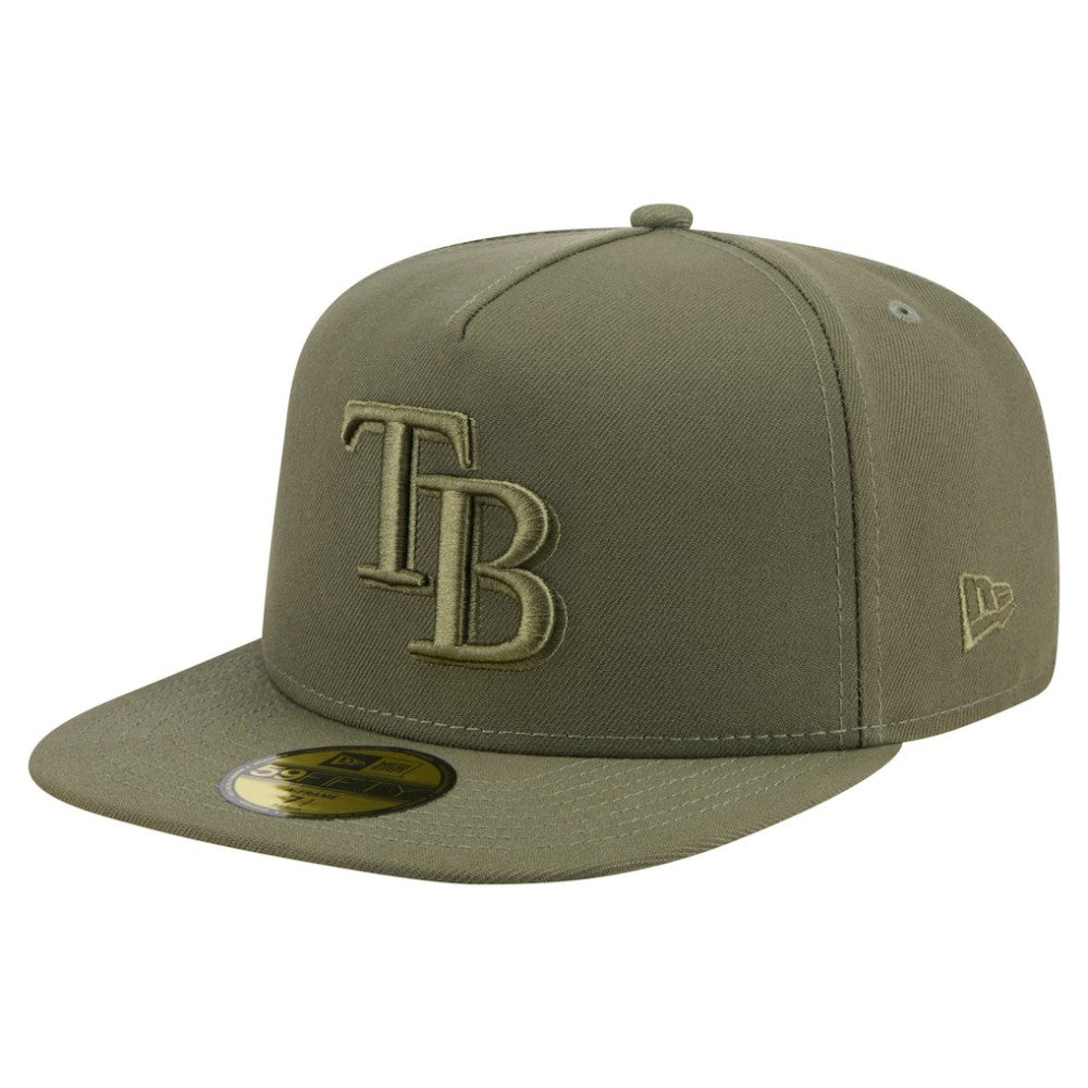 Tampa Bay Rays Color Pack A-Frame 59FIFTY Fitted Hat - Olive | New Era