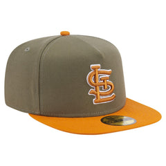 St. Louis Cardinals Two-Tone Color Pack A-Frame 59FIFTY Fitted Hat - Olive/Orange | New Era