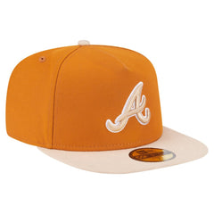 Atlanta Braves Two-Tone Color Pack A-Frame 59FIFTY Fitted Hat - Orange/Light Beige | New Era