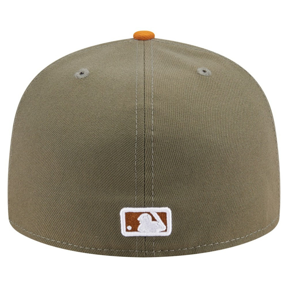 Athletics Two-Tone Color Pack A-Frame 59FIFTY Fitted Hat - Olive/Orange | New Era