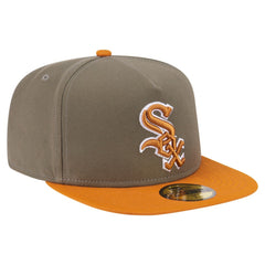Chicago White Sox Two-Tone Color Pack A-Frame 59FIFTY Fitted Hat - Olive/Orange | New Era