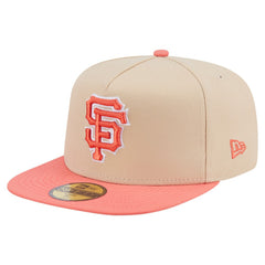 San Francisco Giants Two-Tone Color Pack A-Frame 59FIFTY Fitted Hat - Light Beige/Coral | New Era