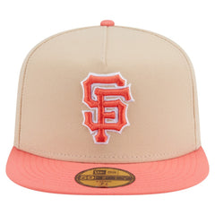 San Francisco Giants Two-Tone Color Pack A-Frame 59FIFTY Fitted Hat - Light Beige/Coral | New Era
