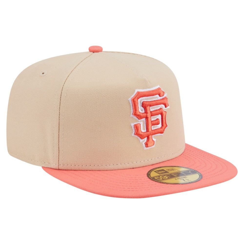 San Francisco Giants Two-Tone Color Pack A-Frame 59FIFTY Fitted Hat - Light Beige/Coral | New Era