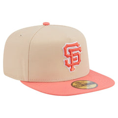 San Francisco Giants Two-Tone Color Pack A-Frame 59FIFTY Fitted Hat - Light Beige/Coral | New Era