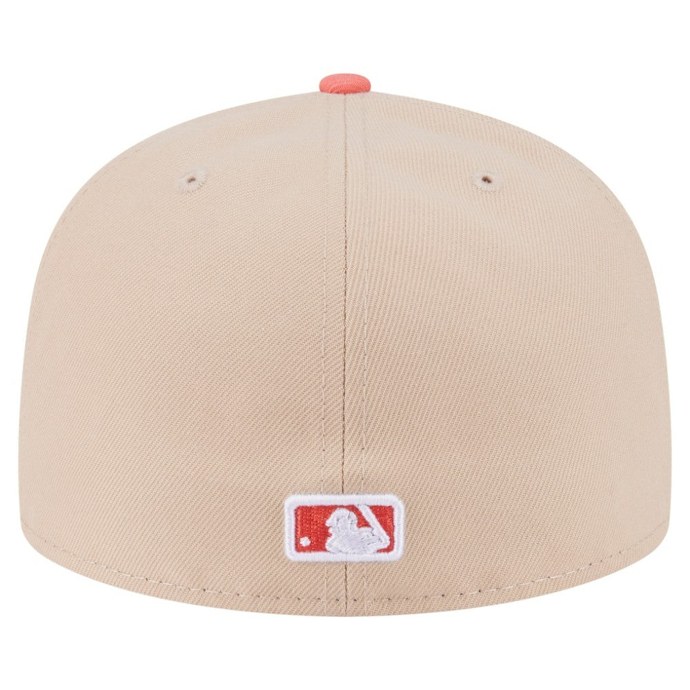 Chicago Cubs Two-Tone Color Pack A-Frame 59FIFTY Fitted Hat - Light Beige/Coral | New Era