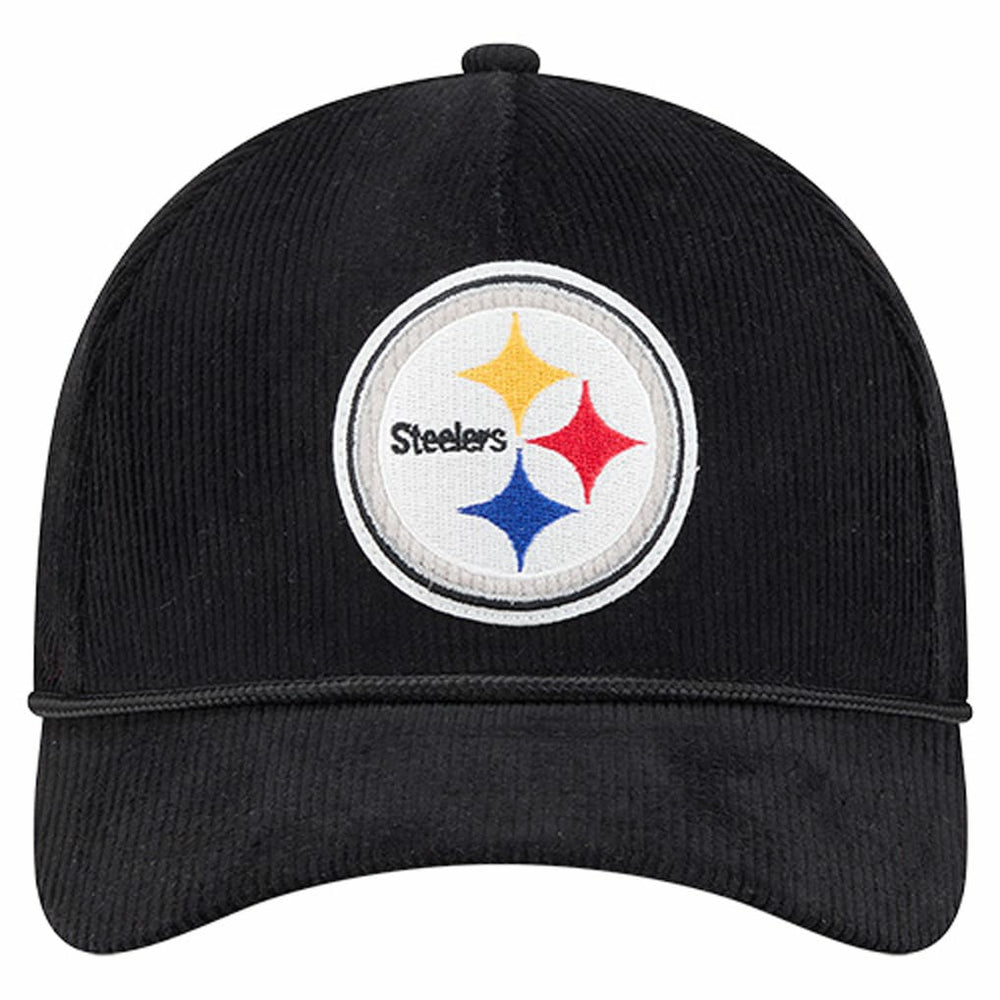 Pittsburgh Steelers New Era Cord Corduroy 9FORTY A-Frame Adjustable Hat - Black on sale