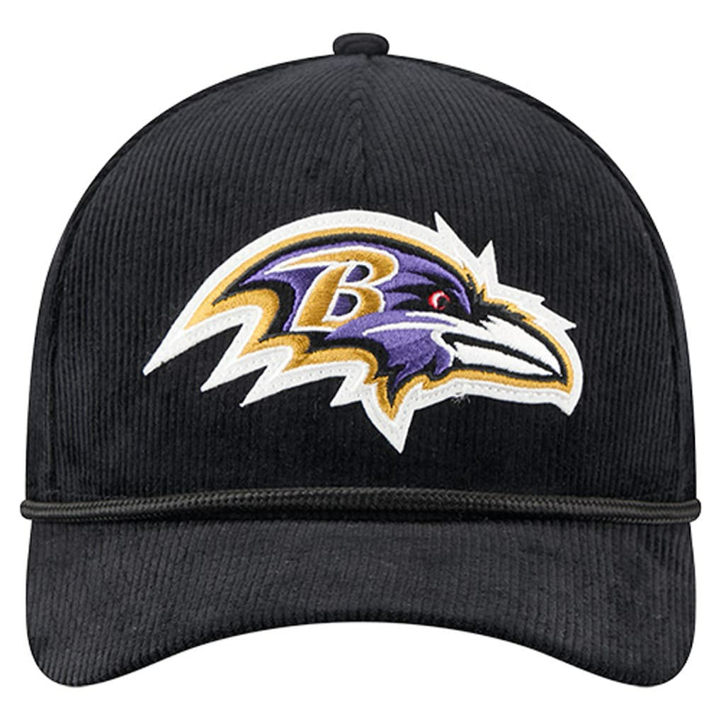 Baltimore Ravens New Era Cord Corduroy 9FORTY A-Frame Adjustable Hat - Black on sale