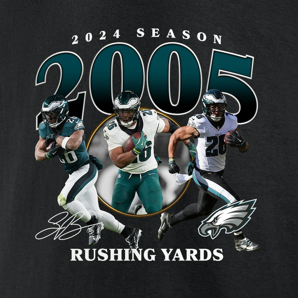 Saquon Barkley Philadelphia Eagles 2000 Yards T-Shirt - Black on sale